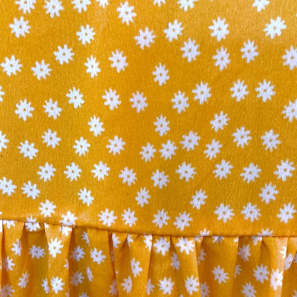 Womens Cottagecore Yellow w/White Flowers Spring Summer Maxi Dress Sz S/M - Picture 2 of 7